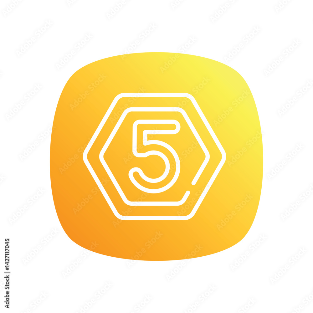Fototapeta premium Number 5 Icon vector stock illustration