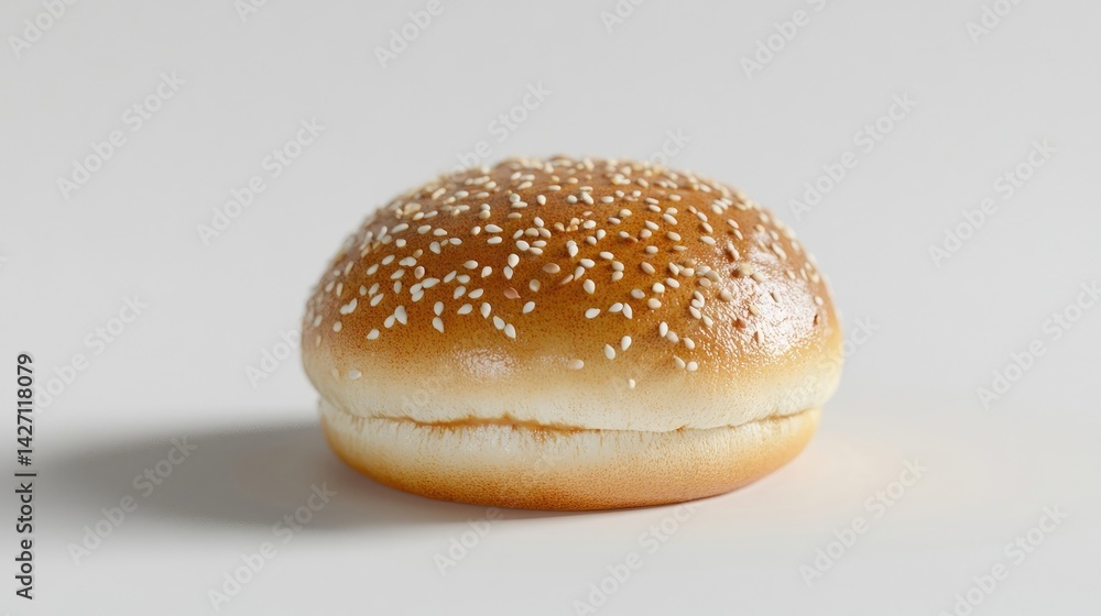 Sesame seed hamburger bun isolated on transparent background Sesame seed hamburger bun isolated on transparent background