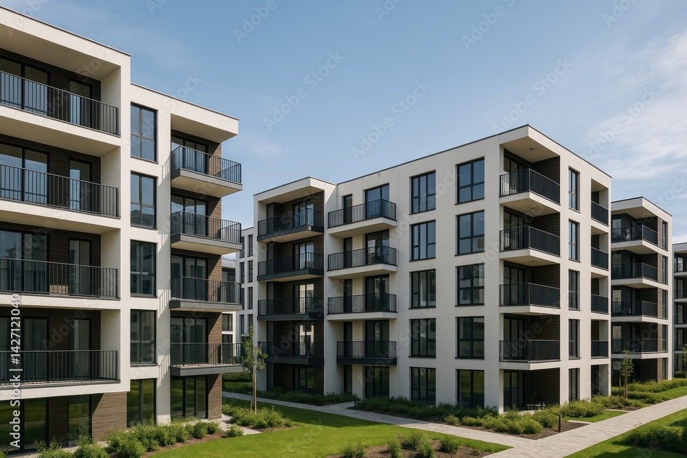 Fototapeta premium Modern urban apartment buildings exterior