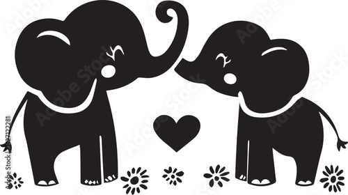 Elephant Charging with Trunk Raised – Mighty Rush Silhouette