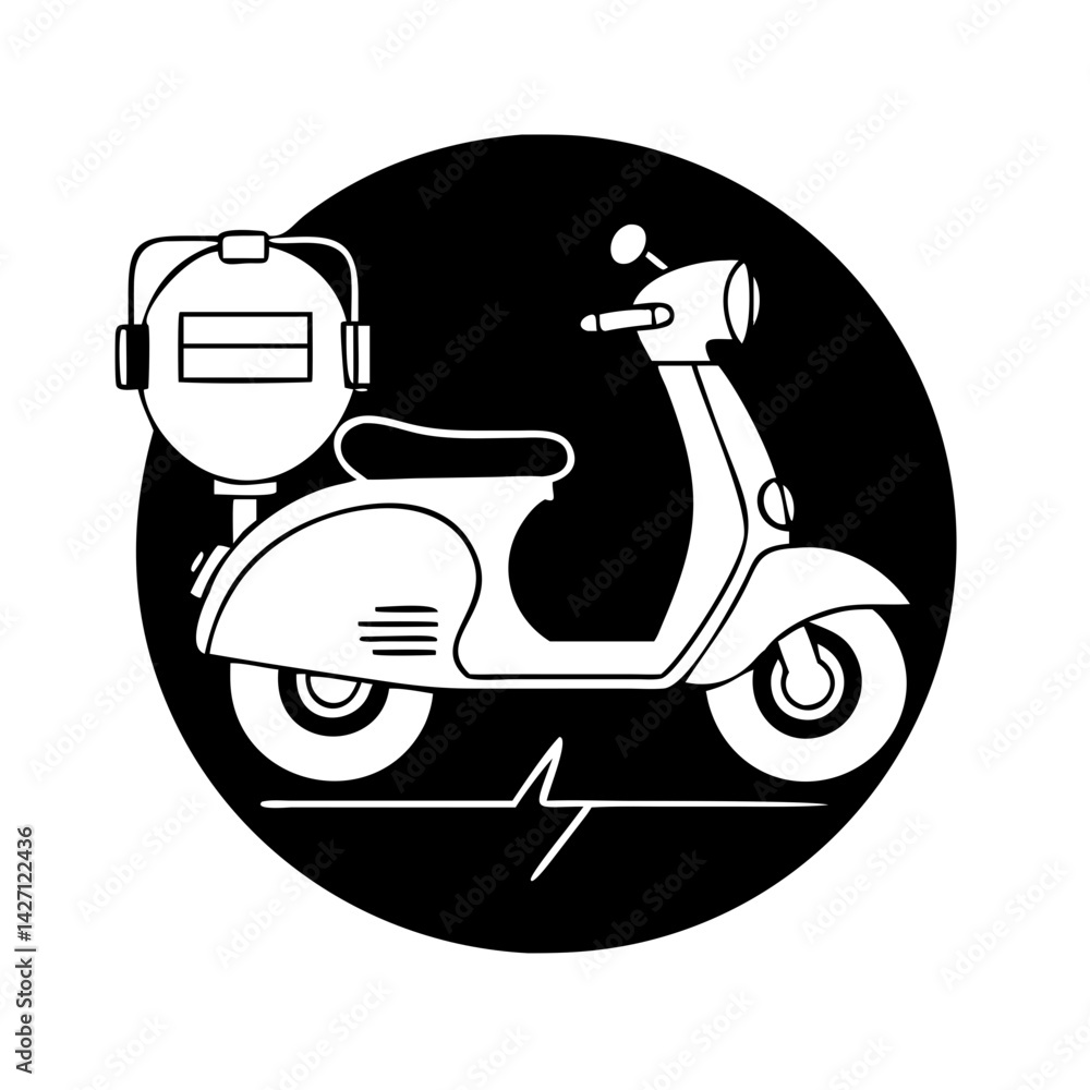 Obraz premium electric scooter icon, electric scooter silhouette vector illustration-simple silhouette illustration of electric scooter,electric scooter vector