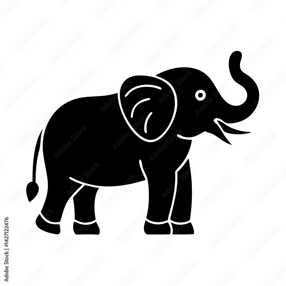Fototapeta premium elephant icon, elephant silhouette vector illustration-simple silhouette illustration of elephant,elephant vector