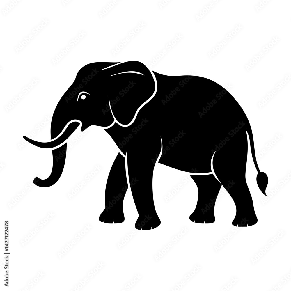 Obraz premium elephant icon, elephant silhouette vector illustration-simple silhouette illustration of elephant,elephant vector