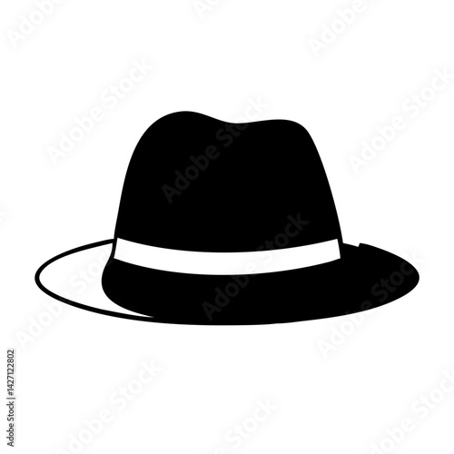 fedora icon, fedora silhouette vector illustration-simple silhouette illustration of fedora,fedora vector