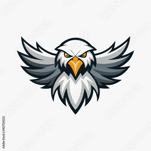 Majestic Eagle Emblem: A captivating eagle icon, a symbol of strength and freedom, is set against a pristine backdrop, evoking a sense of soaring power.