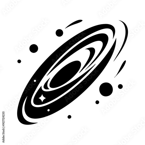 galaxy icon, galaxy silhouette vector illustration-simple silhouette illustration of galaxy,galaxy vector