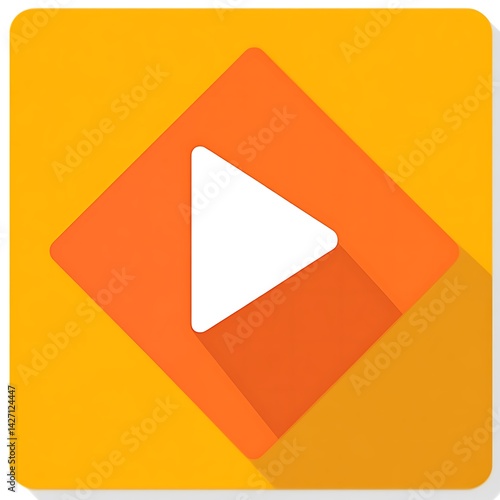 Free Download An orange and yellow icon indicating media playback controls - GFXLoad