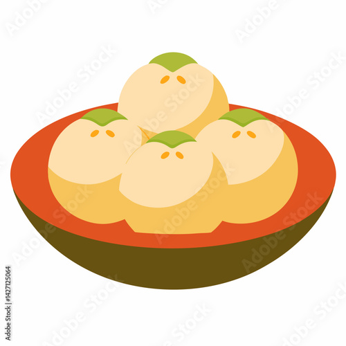 Testy sweets food dessert vector on white background.