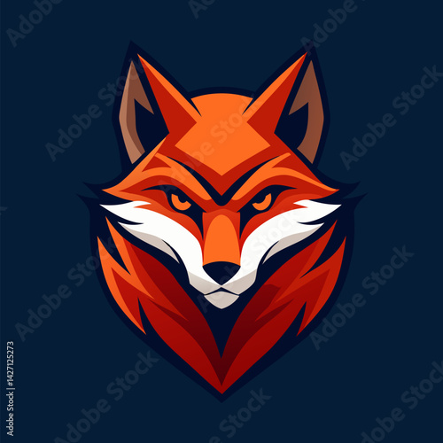 The Fox Emblem: A striking and vivid illustration of a fox's head, rendered in dynamic lines and vibrant colors, embodies the cunning and agility of the animal against a dark backdrop. 