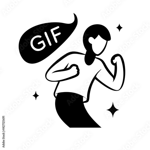 gif icon, gif silhouette vector illustration-simple silhouette illustration of gif,gif vector