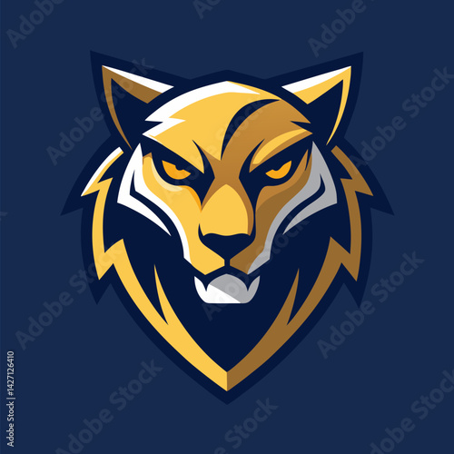 Ferocious Feline: A dynamic, stylized illustration captures the essence of a formidable big cat, exuding confidence, power, and primal energy.