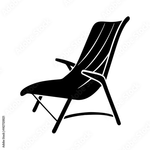 lawn chair icon, lawn chair silhouette vector illustration-simple silhouette illustration of lawn chair,lawn chair vector