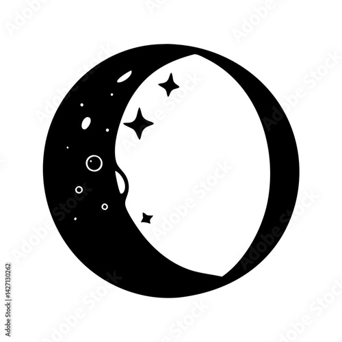 moon icon, moon silhouette vector illustration-simple silhouette illustration of moon,moon vector