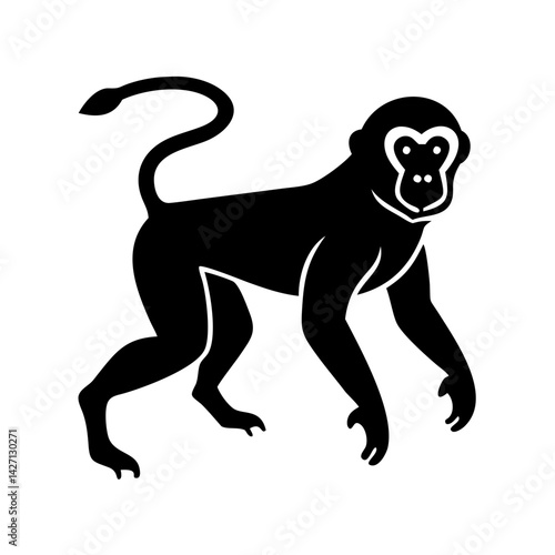 monkey icon, monkey silhouette vector illustration-simple silhouette illustration of monkey,monkey vector