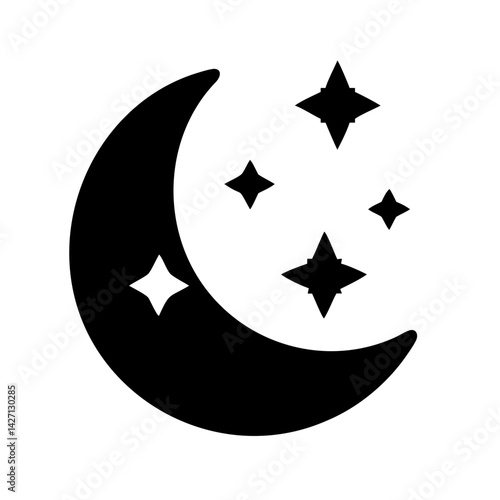 moon icon, moon silhouette vector illustration-simple silhouette illustration of moon,moon vector