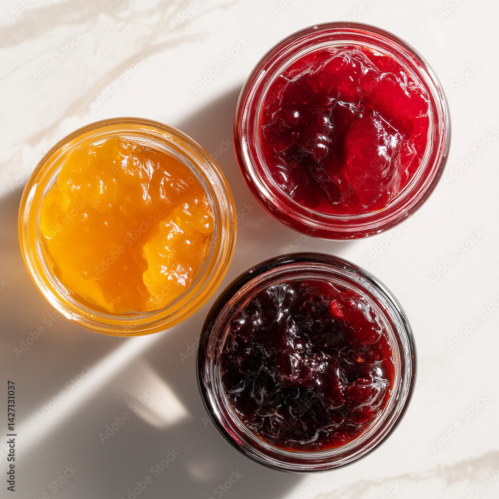 marmelade, fruchtaufstrich, draufsicht, isoliert, essen, konfitüre, glas, rot, einmachglas, obst, süss, dessert, isoliert, weiß, sauce, tomate, frisch, beere, gesund, zutat, marmelade, erdbeer, gelee,