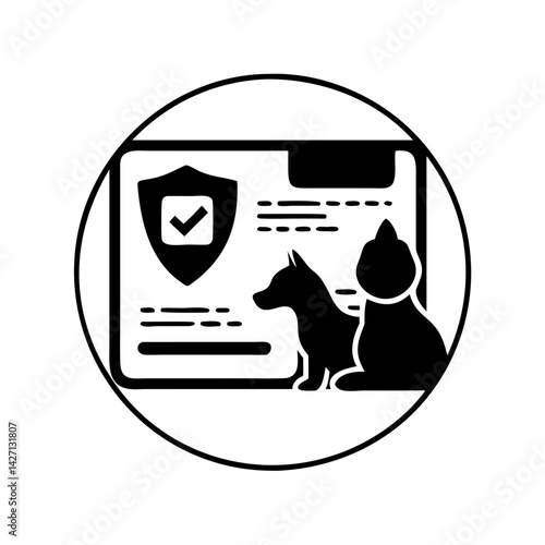 pet insurance card icon, pet insurance card silhouette vector illustration-simple silhouette illustration of pet insurance card,pet insurance card vector