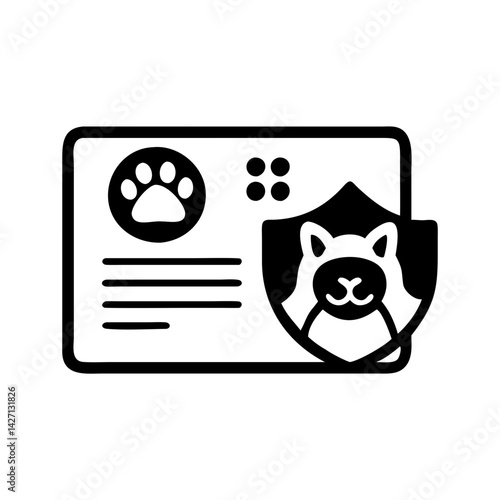 pet insurance card icon, pet insurance card silhouette vector illustration-simple silhouette illustration of pet insurance card,pet insurance card vector