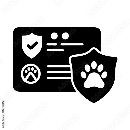 pet insurance card icon, pet insurance card silhouette vector illustration-simple silhouette illustration of pet insurance card,pet insurance card vector