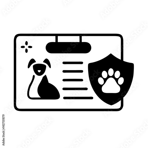 pet insurance card icon, pet insurance card silhouette vector illustration-simple silhouette illustration of pet insurance card,pet insurance card vector