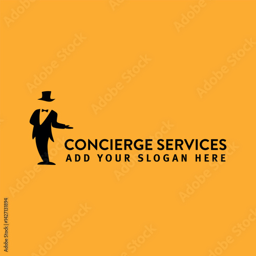 concierge service logo design vector