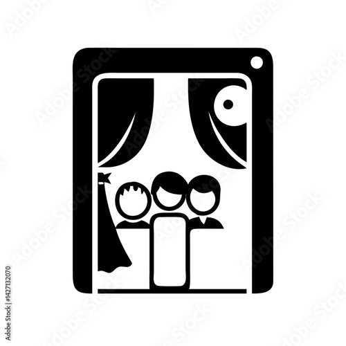 photo booth icon, photo booth silhouette vector illustration-simple silhouette illustration of photo booth,photo booth vector