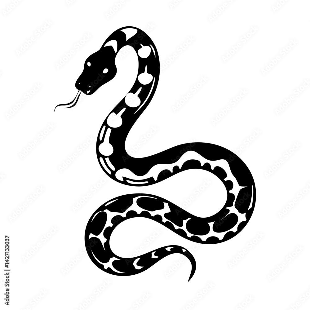 Fototapeta premium python icon, python silhouette vector illustration-simple silhouette illustration of python,python vector