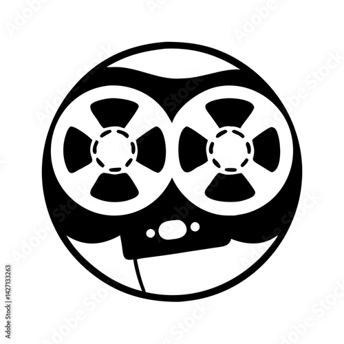 reel to reel tape icon, reel to reel tape silhouette vector illustration-simple silhouette illustration of reel to reel tape,reel to reel tape vector