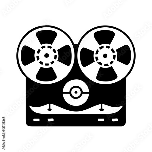 reel to reel tape icon, reel to reel tape silhouette vector illustration-simple silhouette illustration of reel to reel tape,reel to reel tape vector