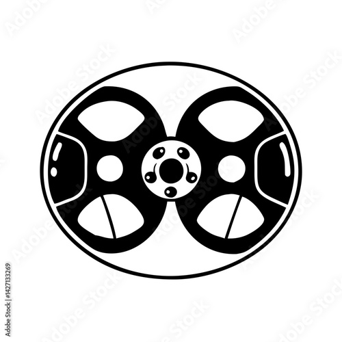 reel to reel tape icon, reel to reel tape silhouette vector illustration-simple silhouette illustration of reel to reel tape,reel to reel tape vector