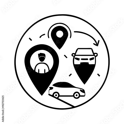 rideshare icon, rideshare silhouette vector illustration-simple silhouette illustration of rideshare,rideshare vector