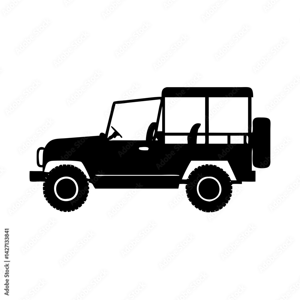 Obraz premium safari jeep icon, safari jeep silhouette vector illustration-simple silhouette illustration of safari jeep,safari jeep vector