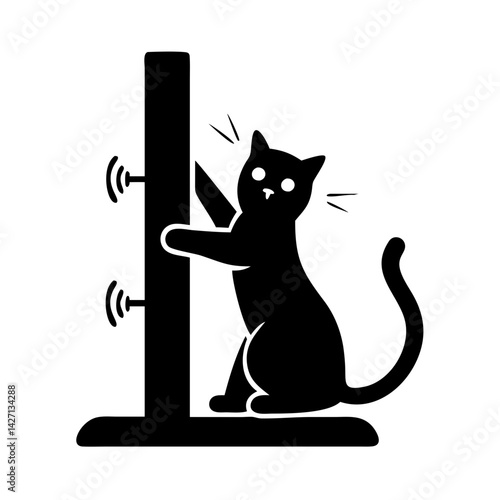 scratching post icon, scratching post silhouette vector illustration-simple silhouette illustration of scratching post,scratching post vector