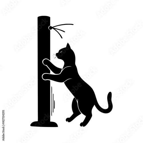 scratching post icon, scratching post silhouette vector illustration-simple silhouette illustration of scratching post,scratching post vector