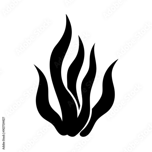 seaweed icon, seaweed silhouette vector illustration-simple silhouette illustration of seaweed,seaweed vector