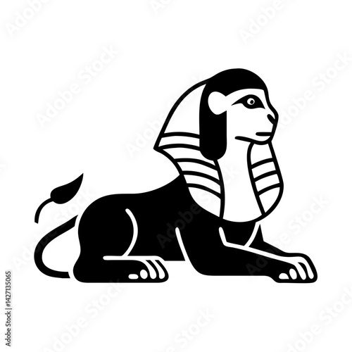 sphinx icon, sphinx silhouette vector illustration-simple silhouette illustration of sphinx,sphinx vector