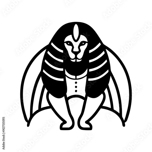 sphinx icon, sphinx silhouette vector illustration-simple silhouette illustration of sphinx,sphinx vector
