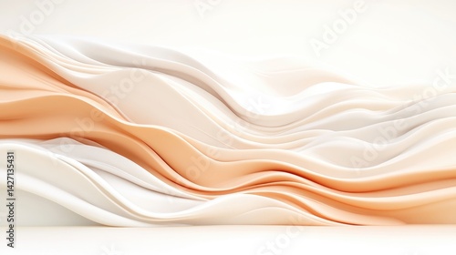 Abstract flowing fabric, soft pastel colors,  smooth elegant curves