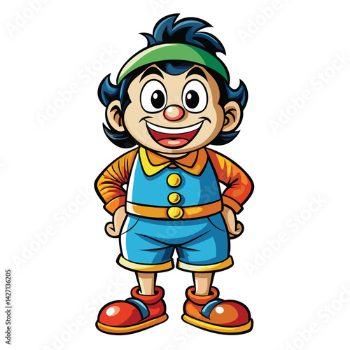 Happy cartoon clown boy