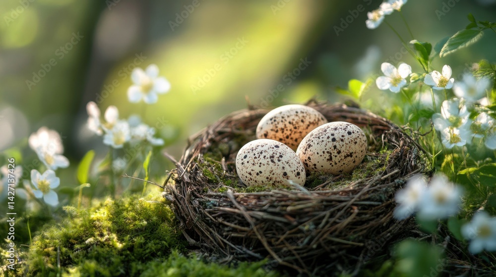 Fototapeta premium Easter eggs light theme