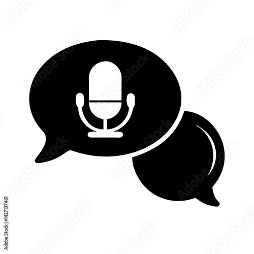 voice message icon, voice message silhouette vector illustration-simple silhouette illustration of voice message,voice message vector