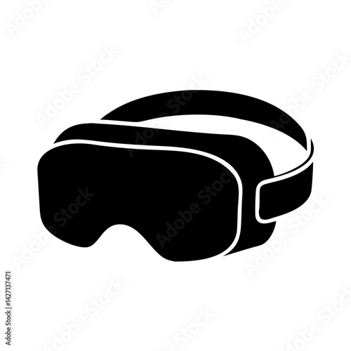 vr headset icon, vr headset silhouette vector illustration-simple silhouette illustration of vr headset,vr headset vector