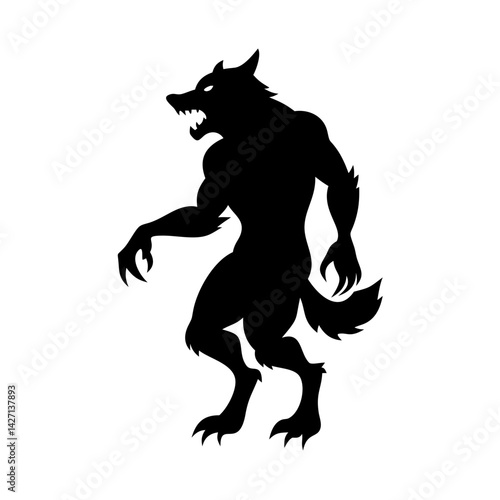 werewolf icon, werewolf silhouette vector illustration-simple silhouette illustration of werewolf,werewolf vector