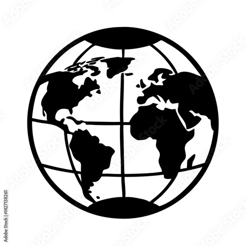 world globe icon, world globe silhouette vector illustration-simple silhouette illustration of world globe,world globe vector