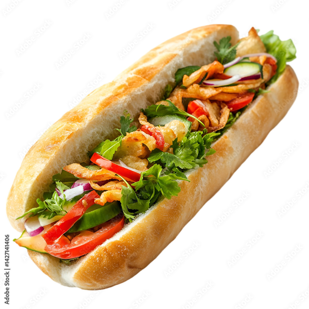 Delicious Veggie Sub Crispy Onions Fresh Greens Delicious Veggie Sub Crispy Onions Fresh Greens