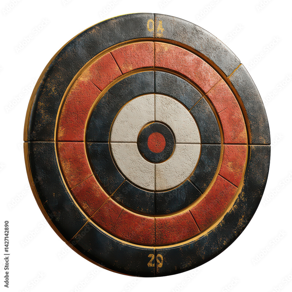 Worn target with red and white circles in classic style, isolated on a transparent background.png Worn target with red and white circles in classic style, isolated on a transparent background.png