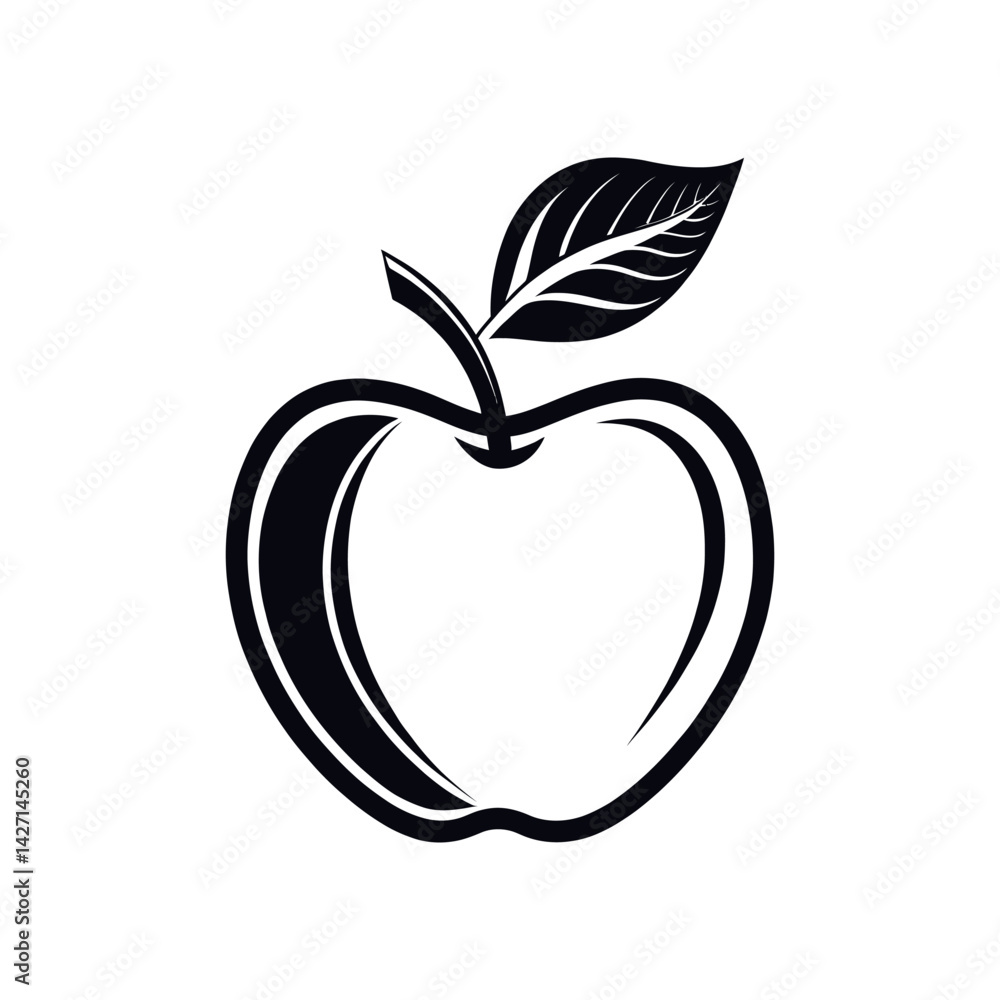 apple silhouette logo vector line art logo design apple silhouette logo vector line art logo design