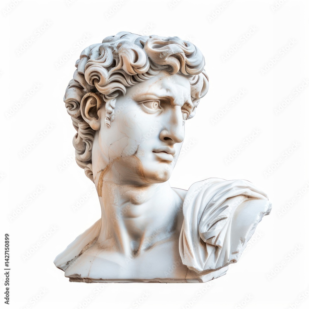 Classical marble statue head sculpture