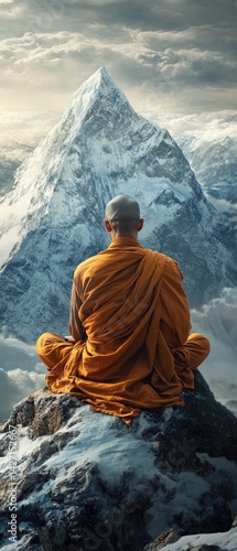 Monks Mountaintop Meditation Serenity  Peace.
