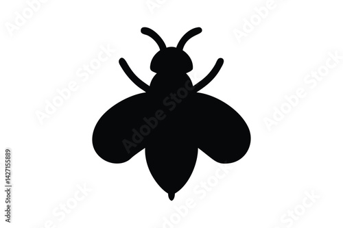Bee Silhouette Icon: Symbol of Pollination and Nature